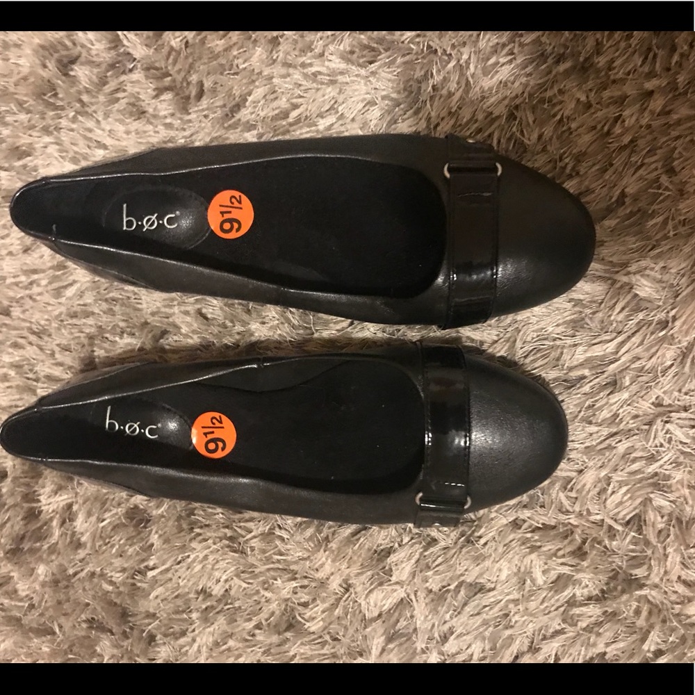 BOC Black leather flats